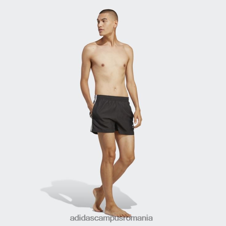 adidas campus romania pantaloni scurți de baie de lungime scurtă adicolor cu 3 dungi negru bărbați alb negru J266N25401