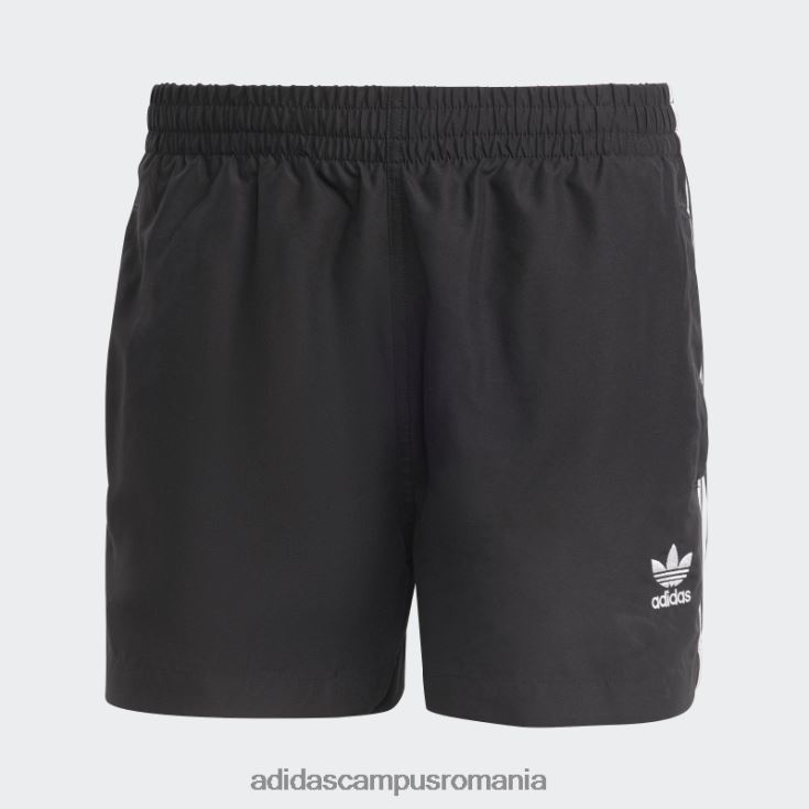 adidas campus romania pantaloni scurți de baie de lungime scurtă adicolor cu 3 dungi negru bărbați alb negru J266N25401