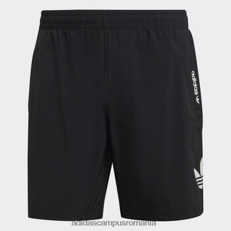 adidas campus romania pantaloni scurți de baie originals essentials trefoil negri bărbați alb negru J266N27262