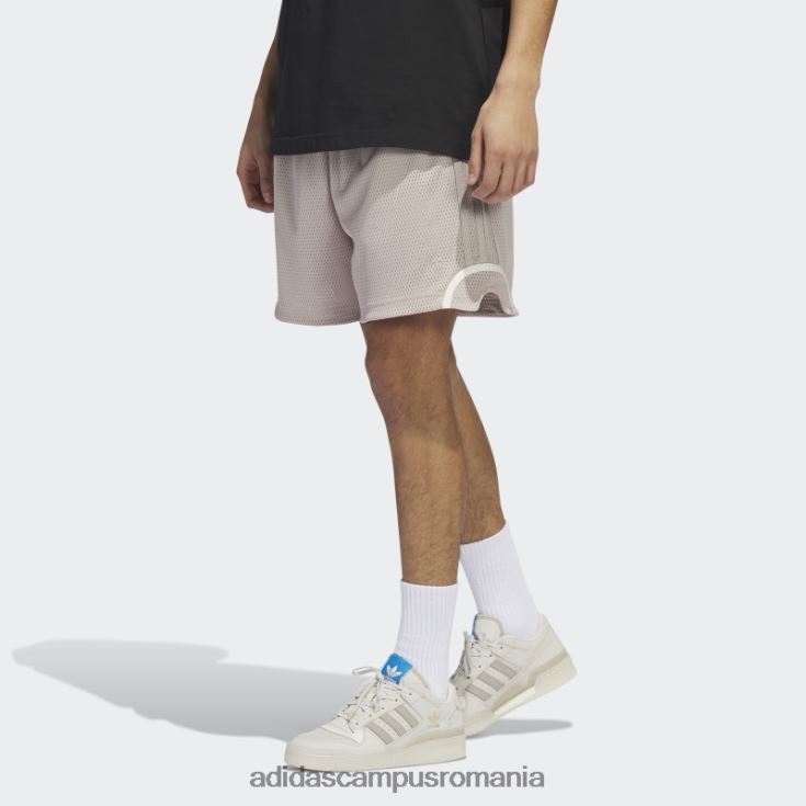 adidas campus romania pantaloni scurți din plasă de baschet taupe adidas bărbați taupe/alb J266N26096
