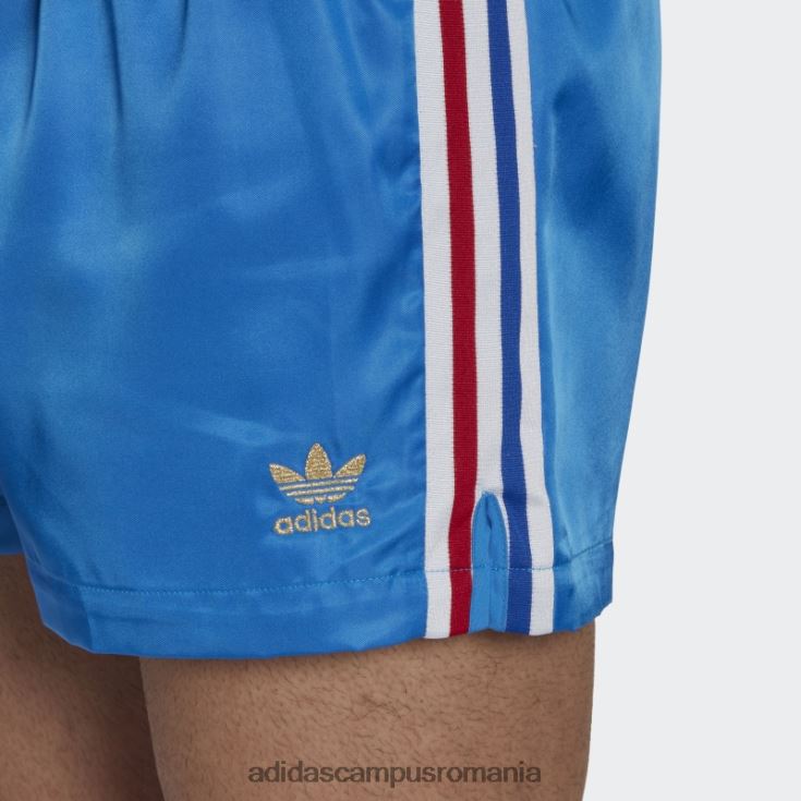 adidas campus romania pantaloni scurți țesuți albaștri bărbați albastru/alb/auriu metalic J266N21241