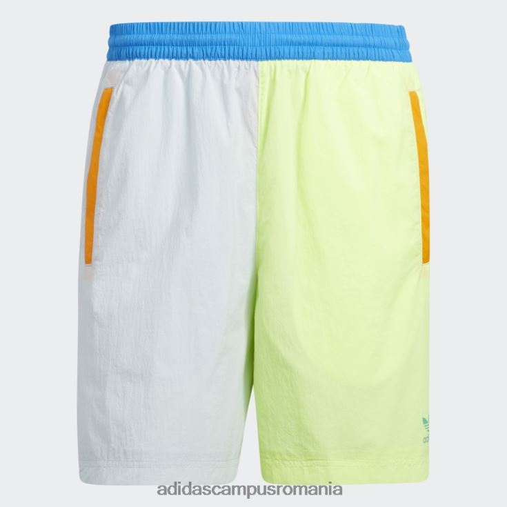 adidas campus romania pantaloni scurți țesuți blocați nuanță albastră adidas bărbați nuanță albastră/galben de înaltă rezoluție J266N214934