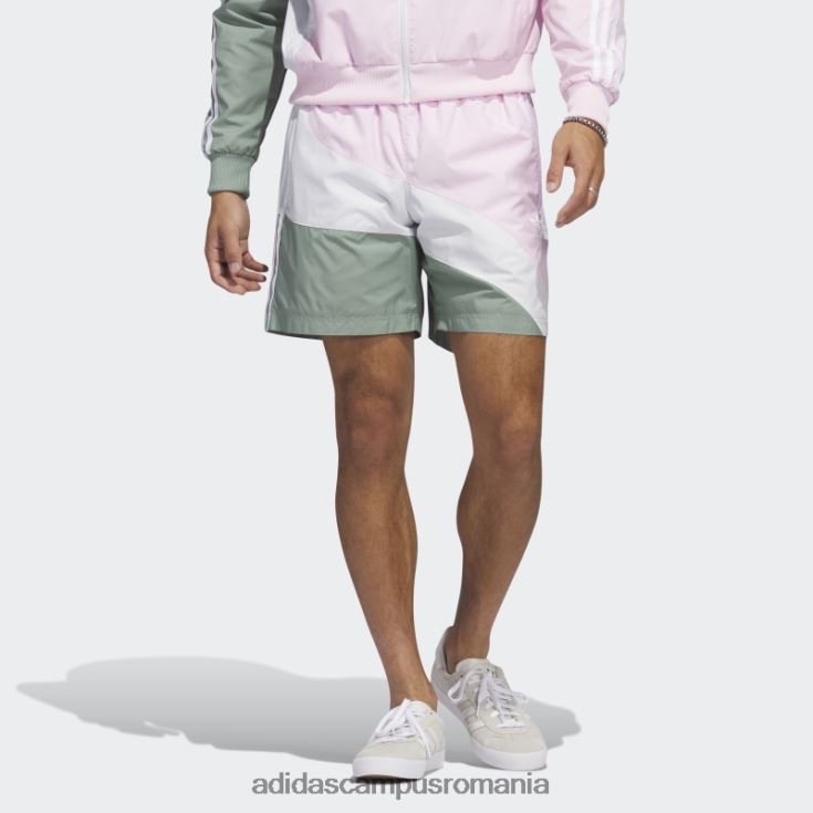 adidas campus romania pantaloni scurți țesuți în vârtej roz bărbați roz/verde argintiu J266N26457