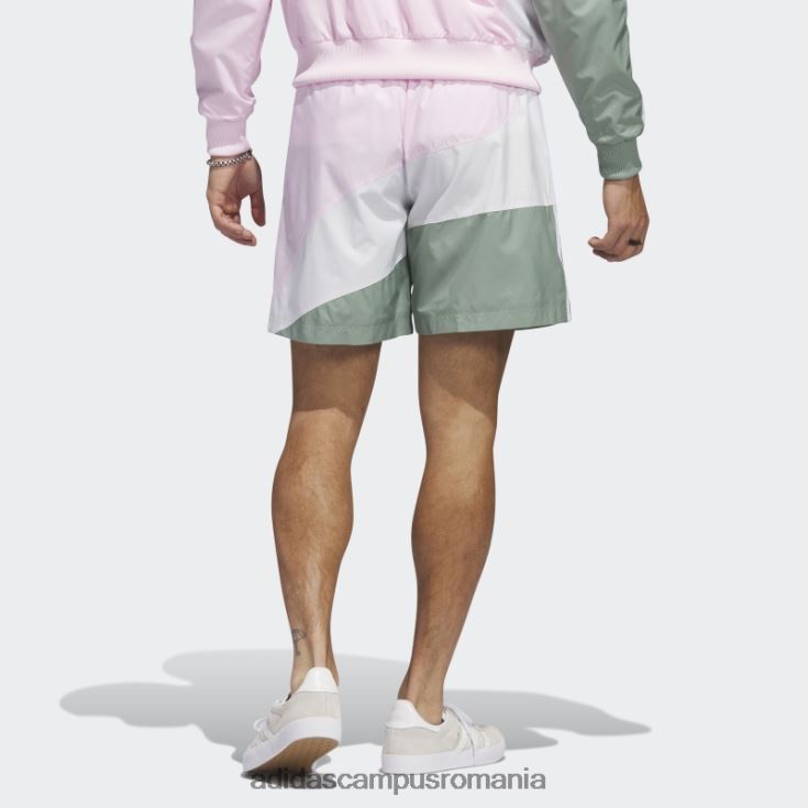 adidas campus romania pantaloni scurți țesuți în vârtej roz bărbați roz/verde argintiu J266N26457