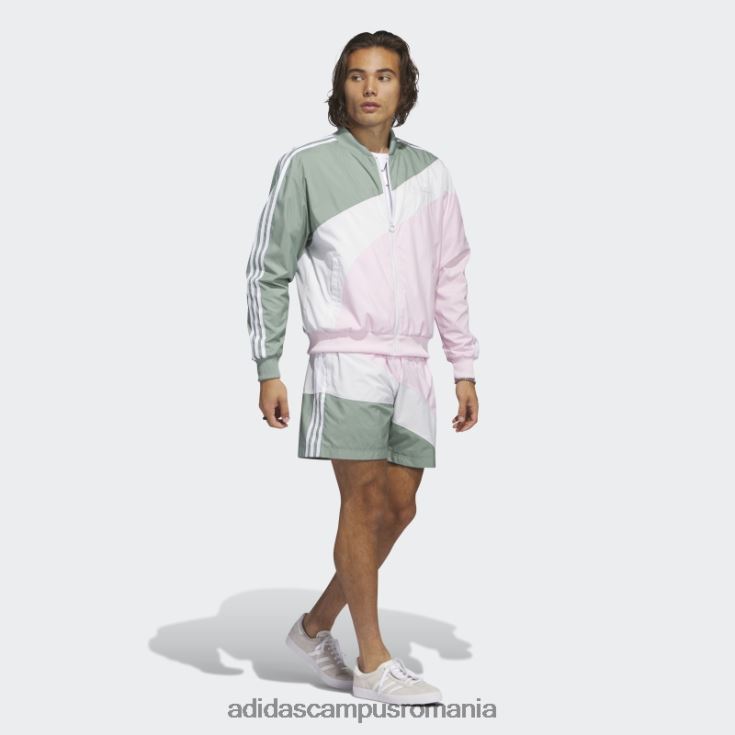 adidas campus romania pantaloni scurți țesuți în vârtej roz bărbați roz/verde argintiu J266N26457