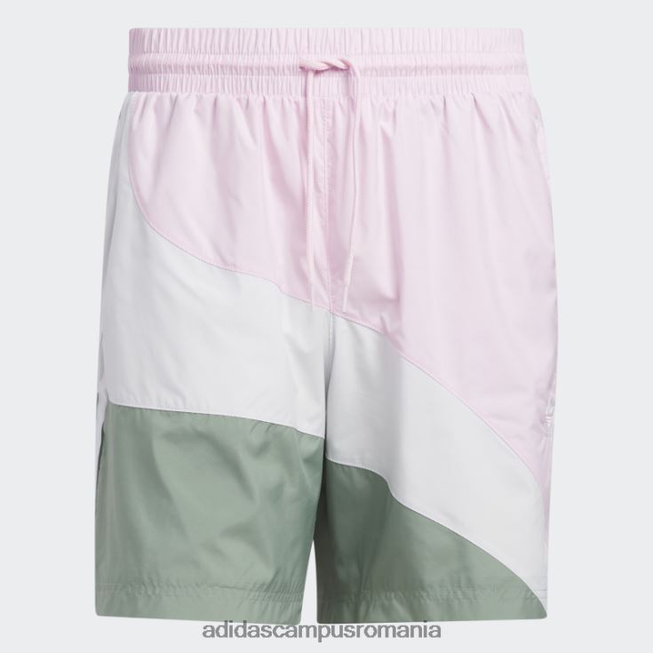 adidas campus romania pantaloni scurți țesuți în vârtej roz bărbați roz/verde argintiu J266N26457