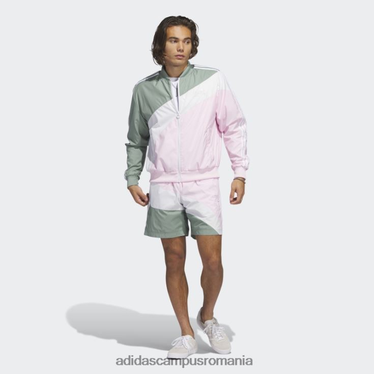 adidas campus romania pantaloni scurți țesuți în vârtej roz bărbați roz/verde argintiu J266N26457