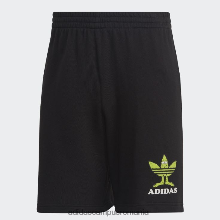 adidas campus romania pantaloni scurți grafic distracție negru bărbați negru/alb/var J266N214678