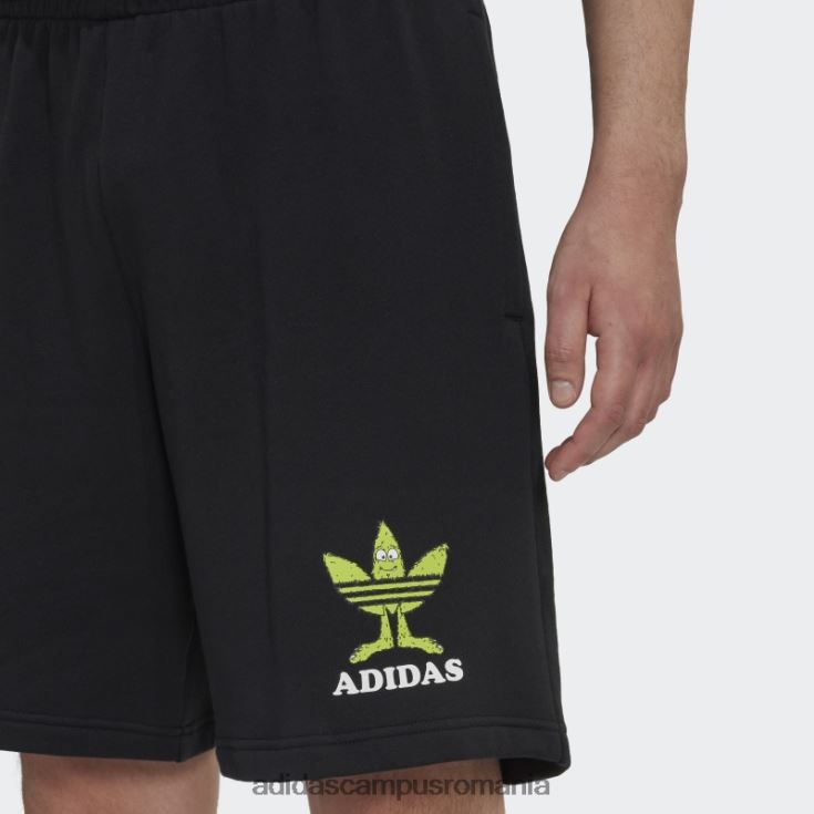 adidas campus romania pantaloni scurți grafic distracție negru bărbați negru/alb/var J266N214678