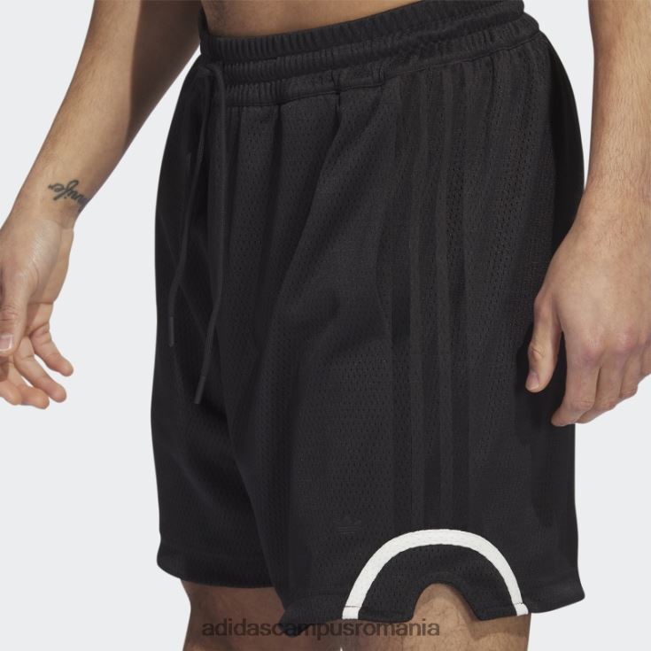 adidas campus romania pantaloni scurți negri din plasă de baschet bărbați zori negre/argintii J266N215220