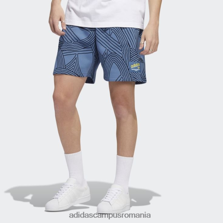 adidas campus romania pantaloni scurți originali cu imprimeu athletic club, albastru modificat bărbați albastru/galben alterat J266N214942