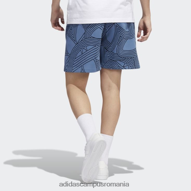 adidas campus romania pantaloni scurți originali cu imprimeu athletic club, albastru modificat bărbați albastru/galben alterat J266N214942