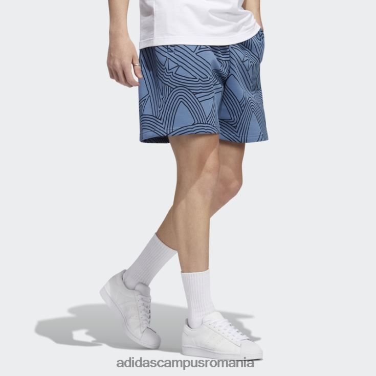 adidas campus romania pantaloni scurți originali cu imprimeu athletic club, albastru modificat bărbați albastru/galben alterat J266N214942
