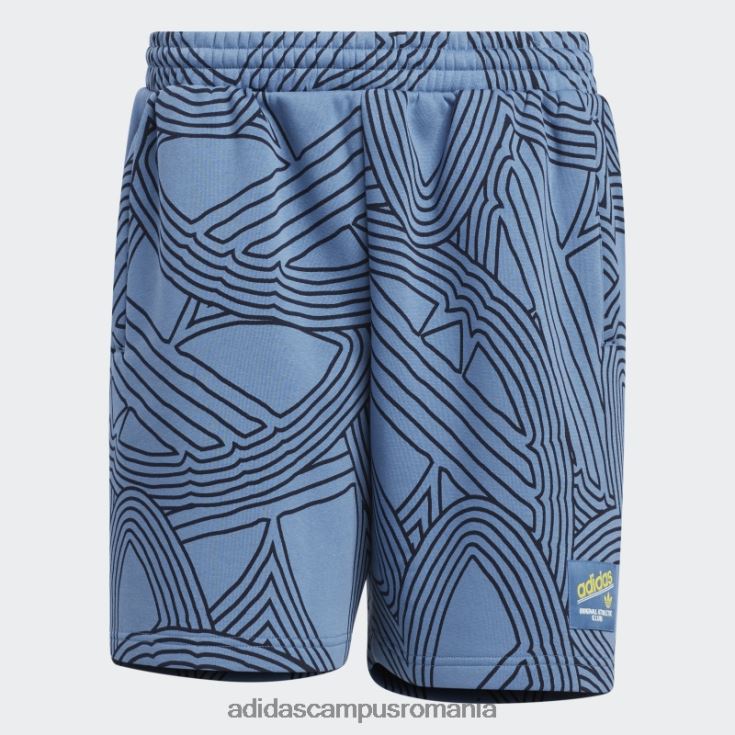 adidas campus romania pantaloni scurți originali cu imprimeu athletic club, albastru modificat bărbați albastru/galben alterat J266N214942