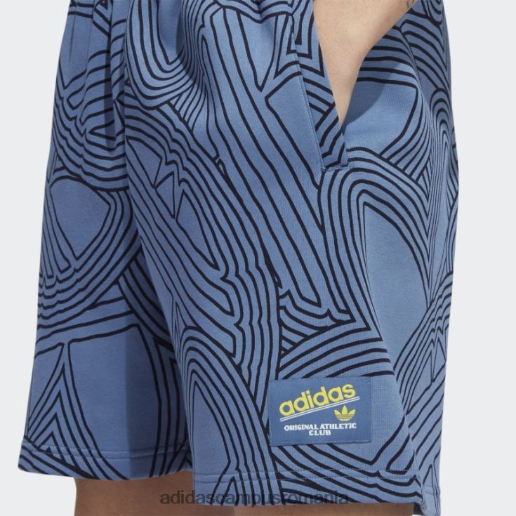 adidas campus romania pantaloni scurți originali cu imprimeu athletic club, albastru modificat bărbați albastru/galben alterat J266N214942