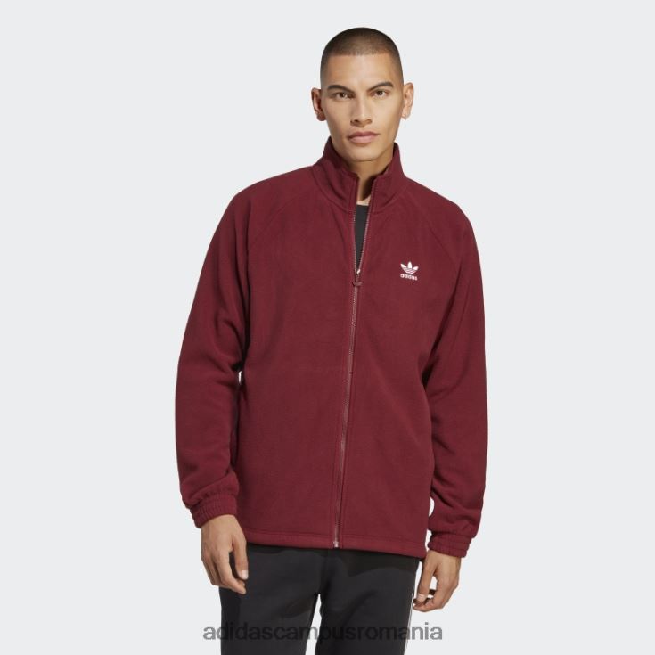 adidas campus romania roșu adicolor classics trefoil teddy fleece jachetă bărbați roșu J266N25356