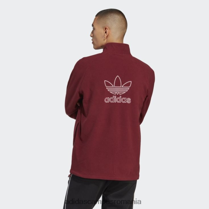 adidas campus romania roșu adicolor classics trefoil teddy fleece jachetă bărbați roșu J266N25356