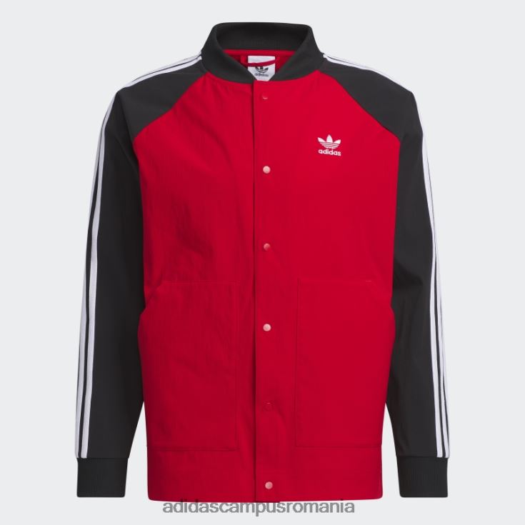 adidas campus romania sacou țesut stacojiu bărbați stacojiu/negru J266N25264