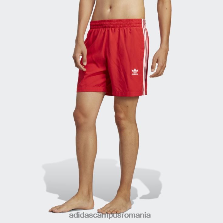 adidas campus romania scarlet originals adicolor pantaloni scurți de baie cu 3 dungi adidas bărbați stacojiu/alb J266N213653