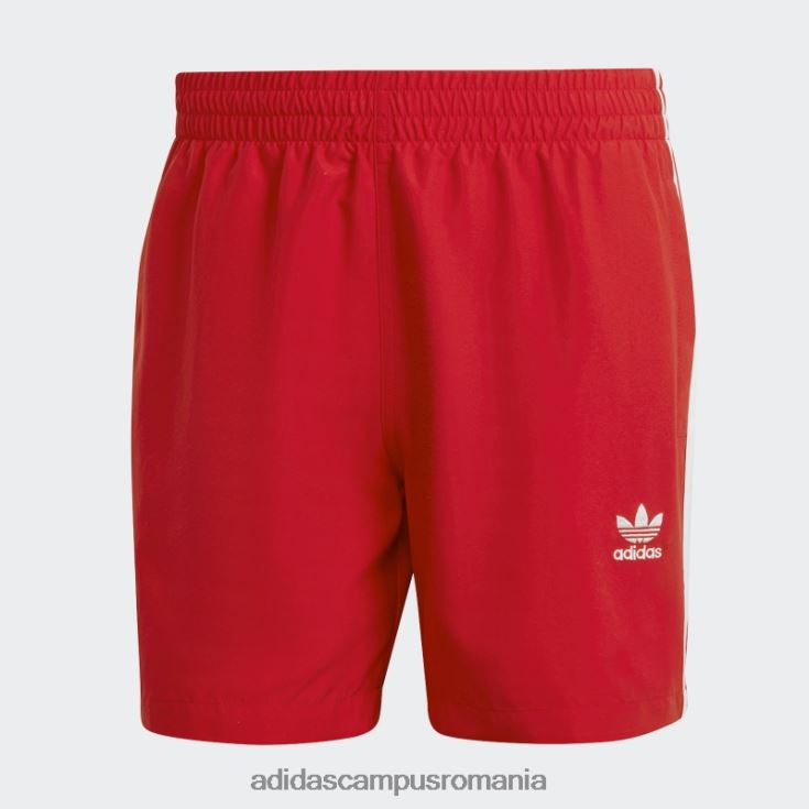 adidas campus romania scarlet originals adicolor pantaloni scurți de baie cu 3 dungi adidas bărbați stacojiu/alb J266N213653