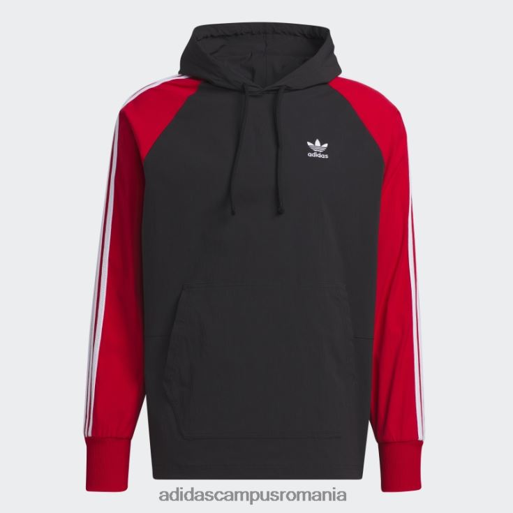 adidas campus romania sst jachetă de vânt cu glugă negru adidas bărbați negru/stacojiu J266N26210