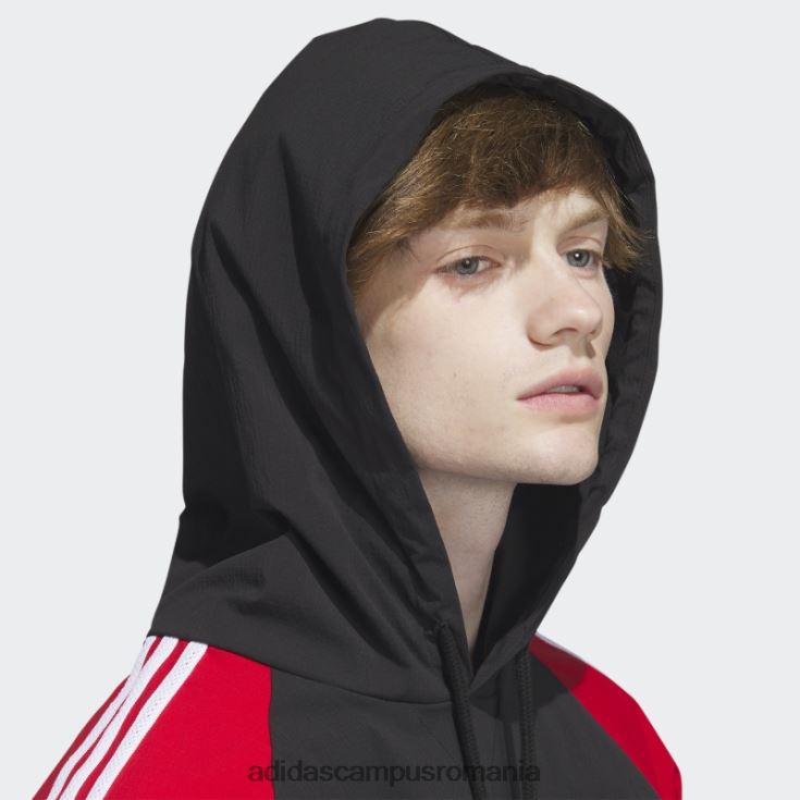 adidas campus romania sst jachetă de vânt cu glugă negru adidas bărbați negru/stacojiu J266N26210