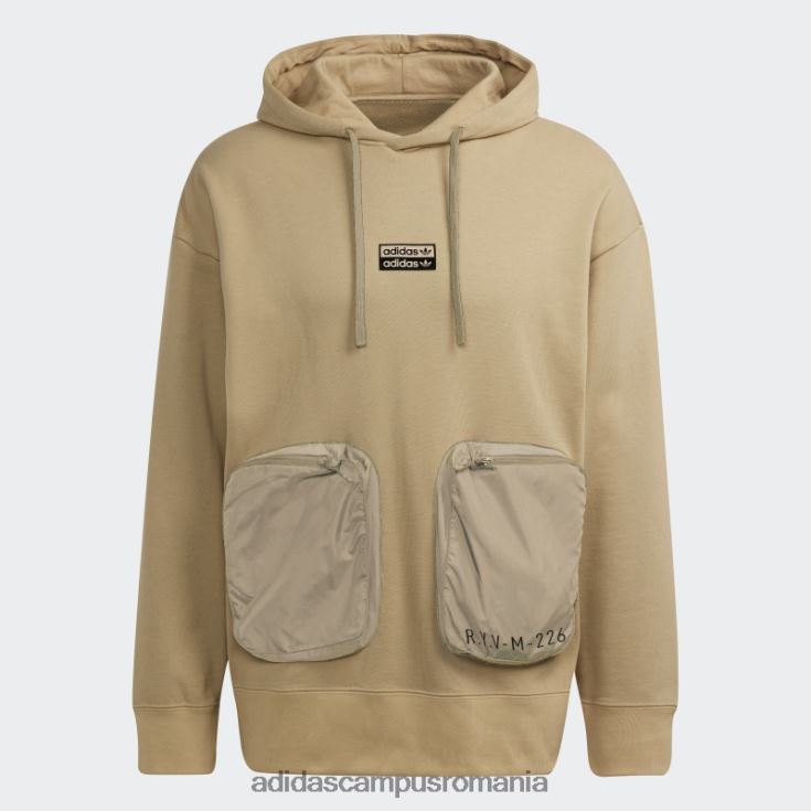 adidas campus romania ton bej r.y.v. hanorac cu glugă larg bărbați ton bej J266N215064
