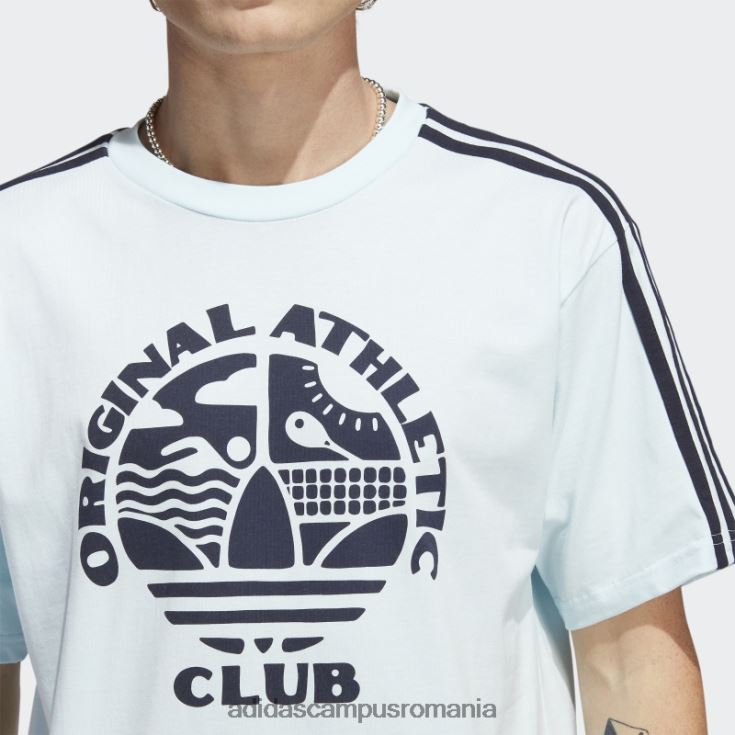 adidas campus romania tricou 3 dungi original athletic club albastru bărbați cerneală albastră J266N214917