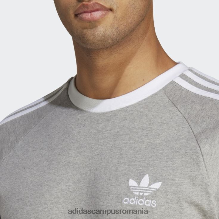 adidas campus romania tricou adicolor classics cu 3 dungi gri mediu bărbați gri mediu J266N213106