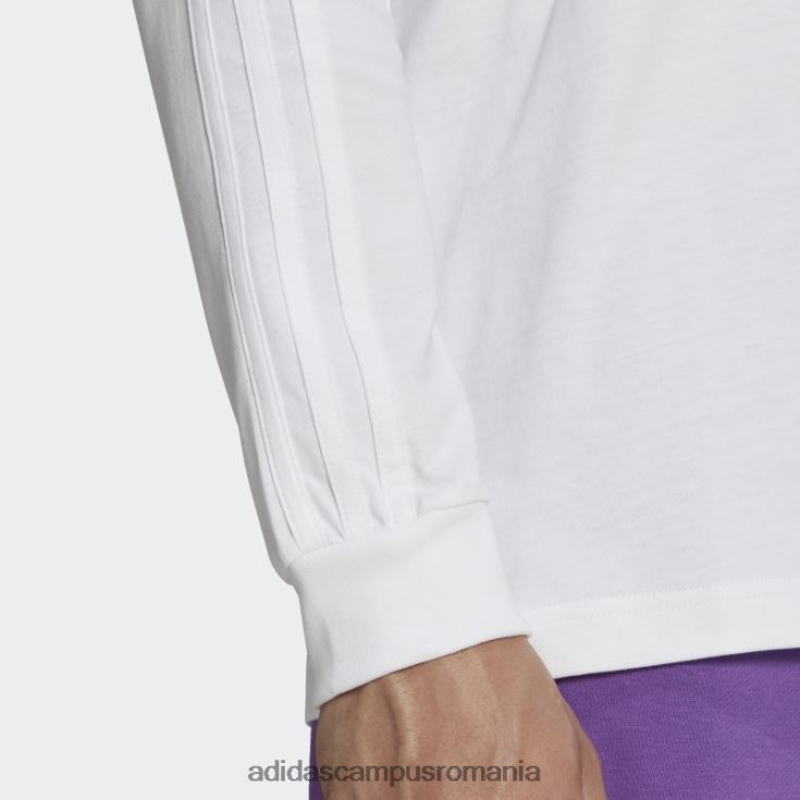 adidas campus romania tricou adidas cu mânecă lungă cu grafică albă camo dungă bărbați alb J266N214373