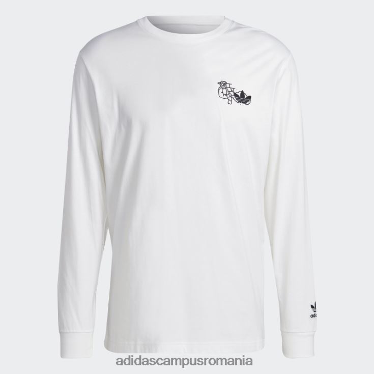 adidas campus romania tricou adidas cu mânecă lungă grafică alb hack the elite bărbați alb J266N213353