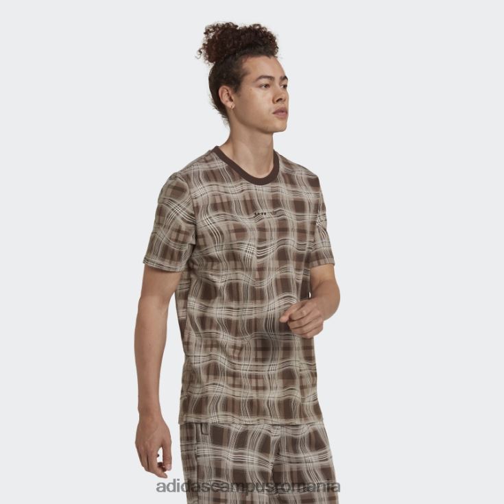 adidas campus romania tricou adidas cu mânecă scurtă cu imprimeu maro cretos bărbați maro cretos J266N27341