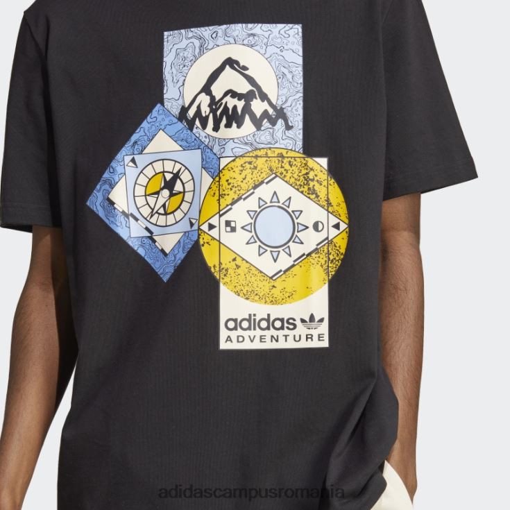 adidas campus romania tricou adventure fc negru fierbinte bărbați negru J266N25037