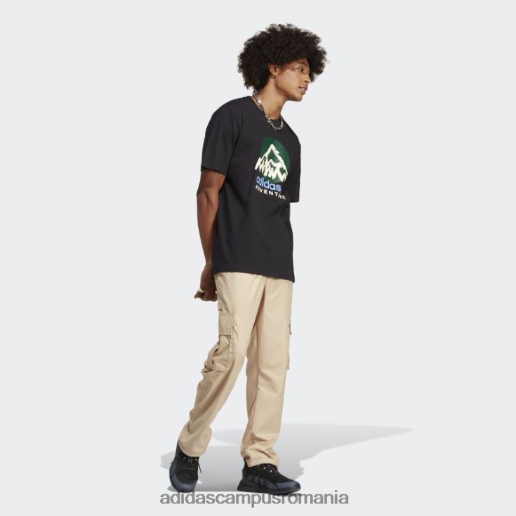 adidas campus romania tricou adventure mountain front negru fierbinte bărbați negru J266N2857