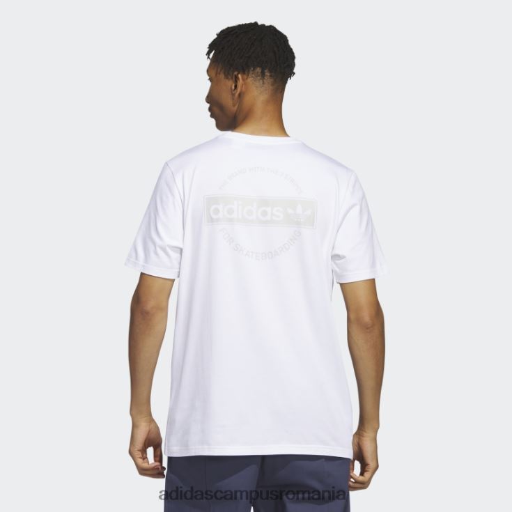 adidas campus romania tricou alb cerc 4.0 bărbați alb/gri J266N25986