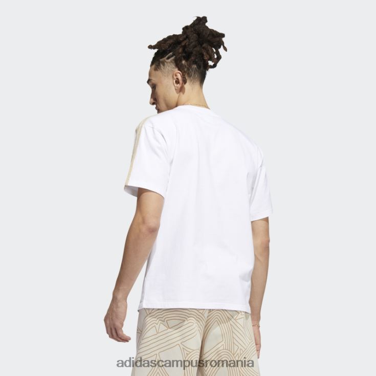 adidas campus romania tricou alb cu 3 dungi original athletic club bărbați alb/bej J266N214830