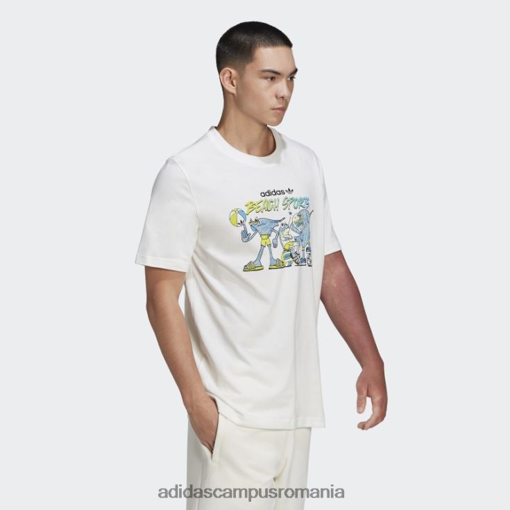 adidas campus romania tricou alb cu pește însuflețit cu grafic adidas bărbați alb J266N214727