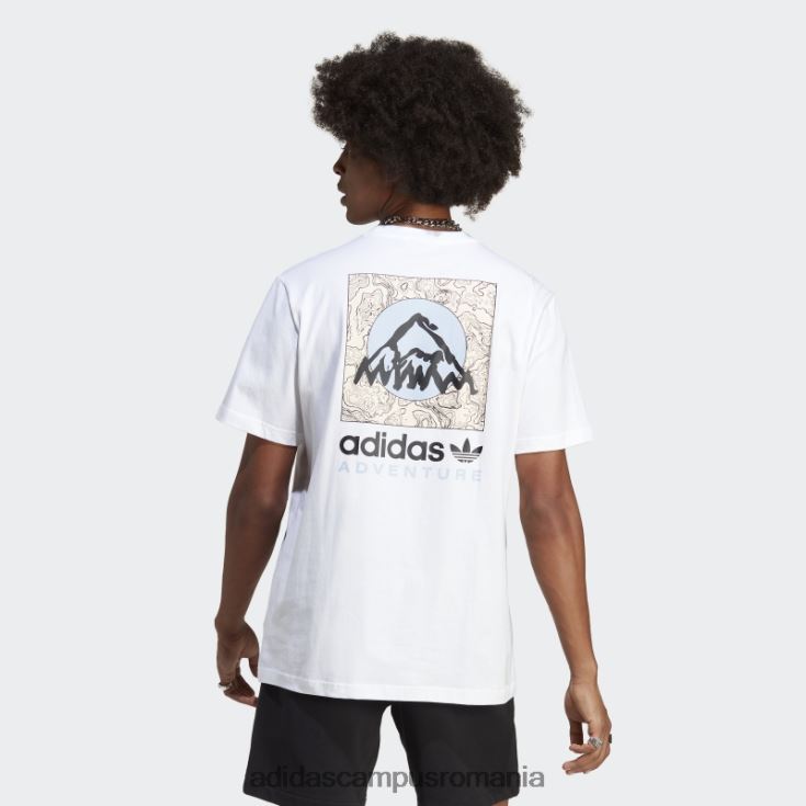 adidas campus romania tricou alb de aventură cu spatele muntelui bărbați alb J266N215201