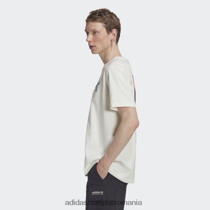 adidas campus romania tricou alb de traseu de aventură fierbinte bărbați alb J266N21240