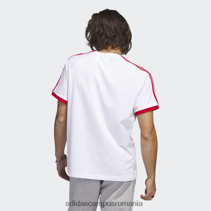 adidas campus romania tricou alb sst cu 3 dungi bărbați alb/stacojiu J266N213156