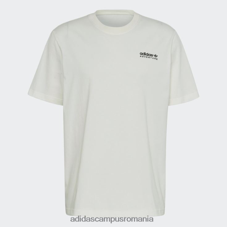 adidas campus romania tricou aventura munte spate alb fierbinte bărbați alb J266N214890