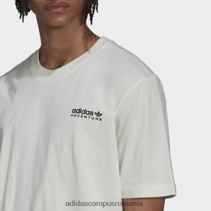 adidas campus romania tricou aventura munte spate alb fierbinte bărbați alb J266N214890
