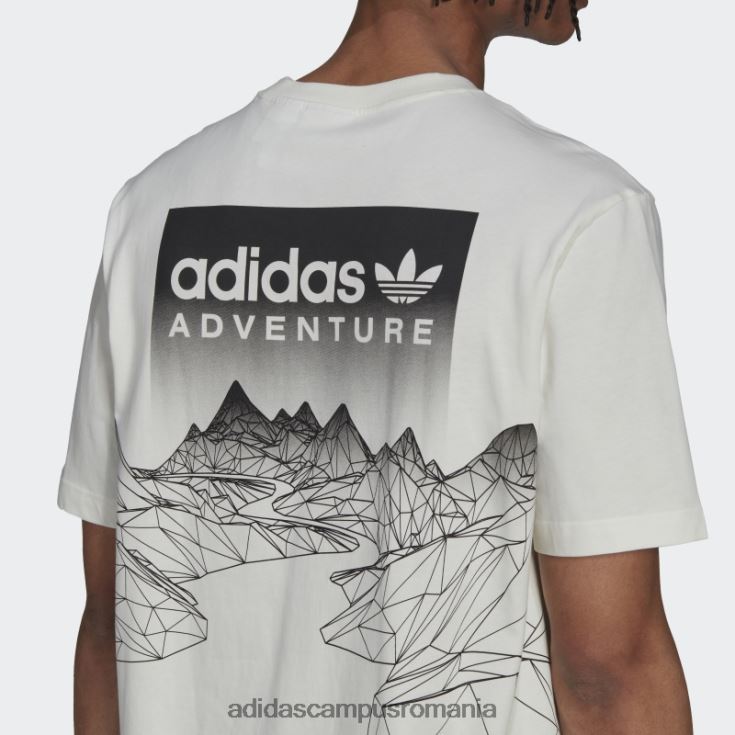 adidas campus romania tricou aventura munte spate alb fierbinte bărbați alb J266N214890