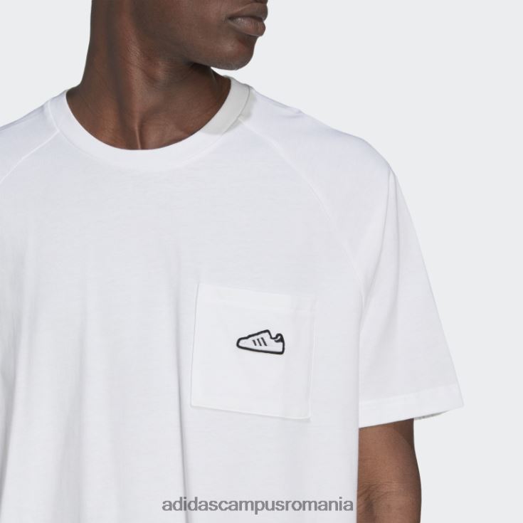 adidas campus romania tricou brodat alb bărbați alb J266N27519