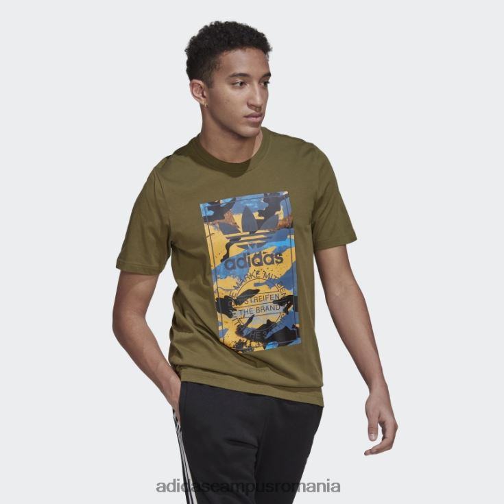 adidas campus romania tricou camo grafic olive bărbați măsline J266N214666