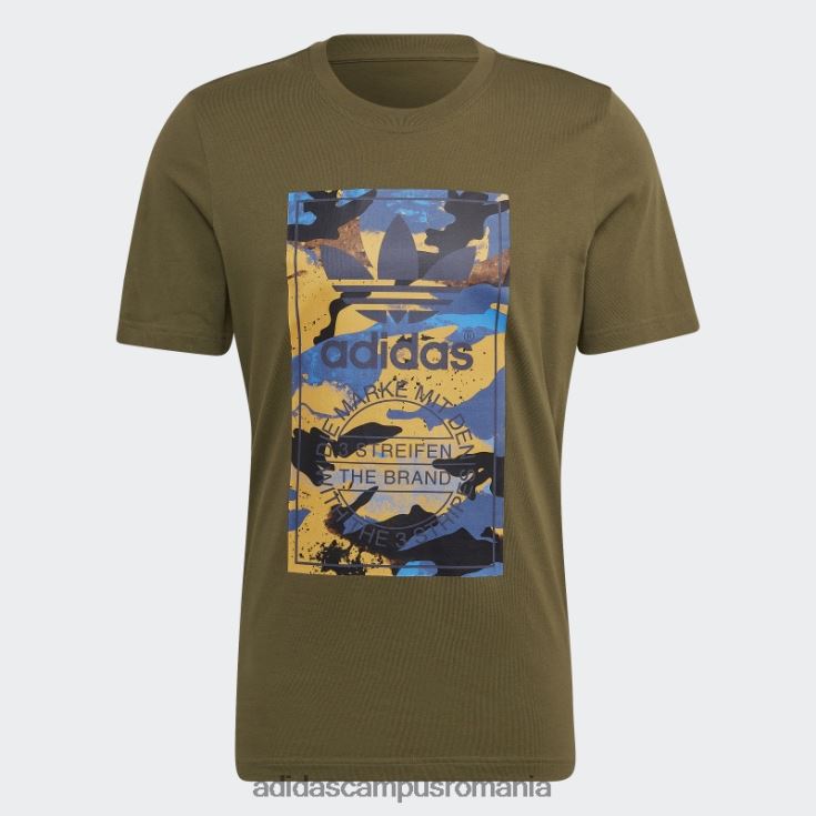 adidas campus romania tricou camo grafic olive bărbați măsline J266N214666