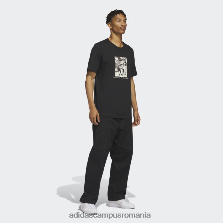 adidas campus romania tricou cu compasiune de mărar negru bărbați alb negru J266N25824