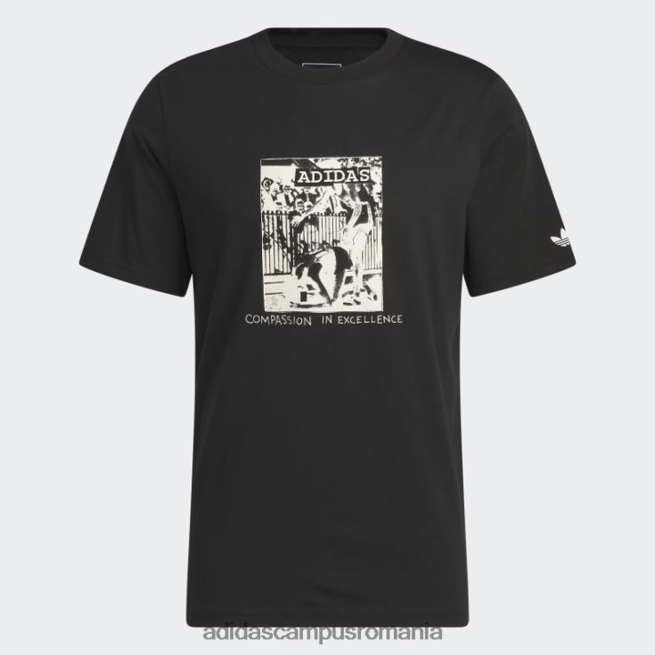 adidas campus romania tricou cu compasiune de mărar negru bărbați alb negru J266N25824