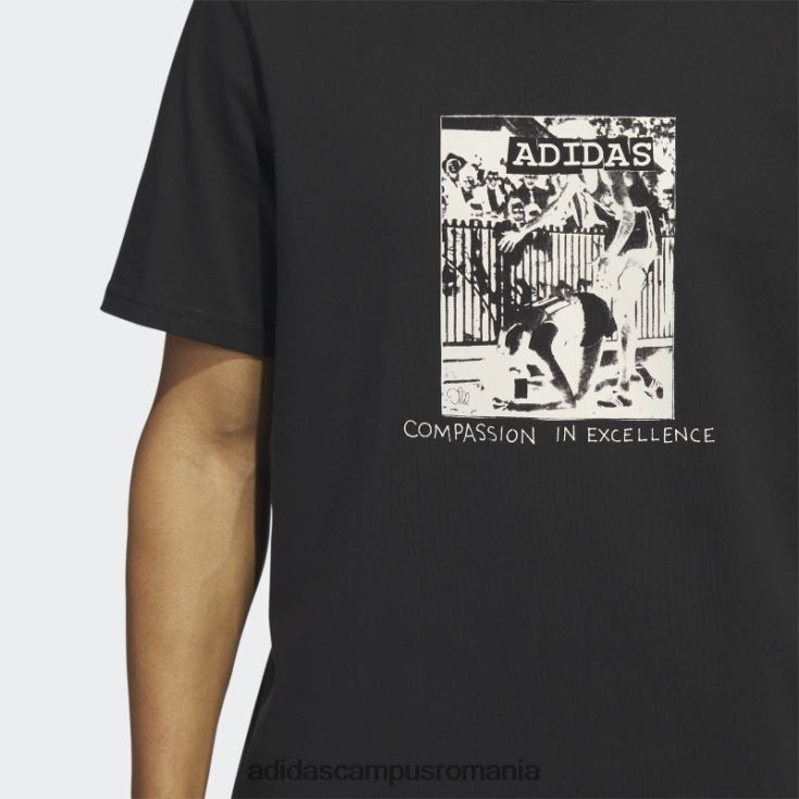 adidas campus romania tricou cu compasiune de mărar negru bărbați alb negru J266N25824