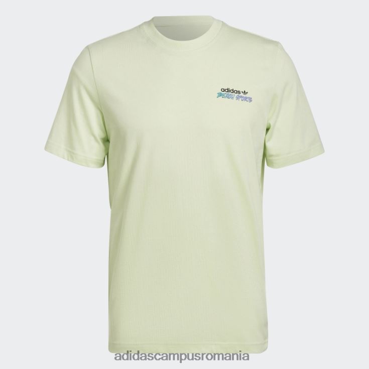 adidas campus romania tricou cu flori de pește alimentat cu grafic lime bărbați lămâie verde J266N215107